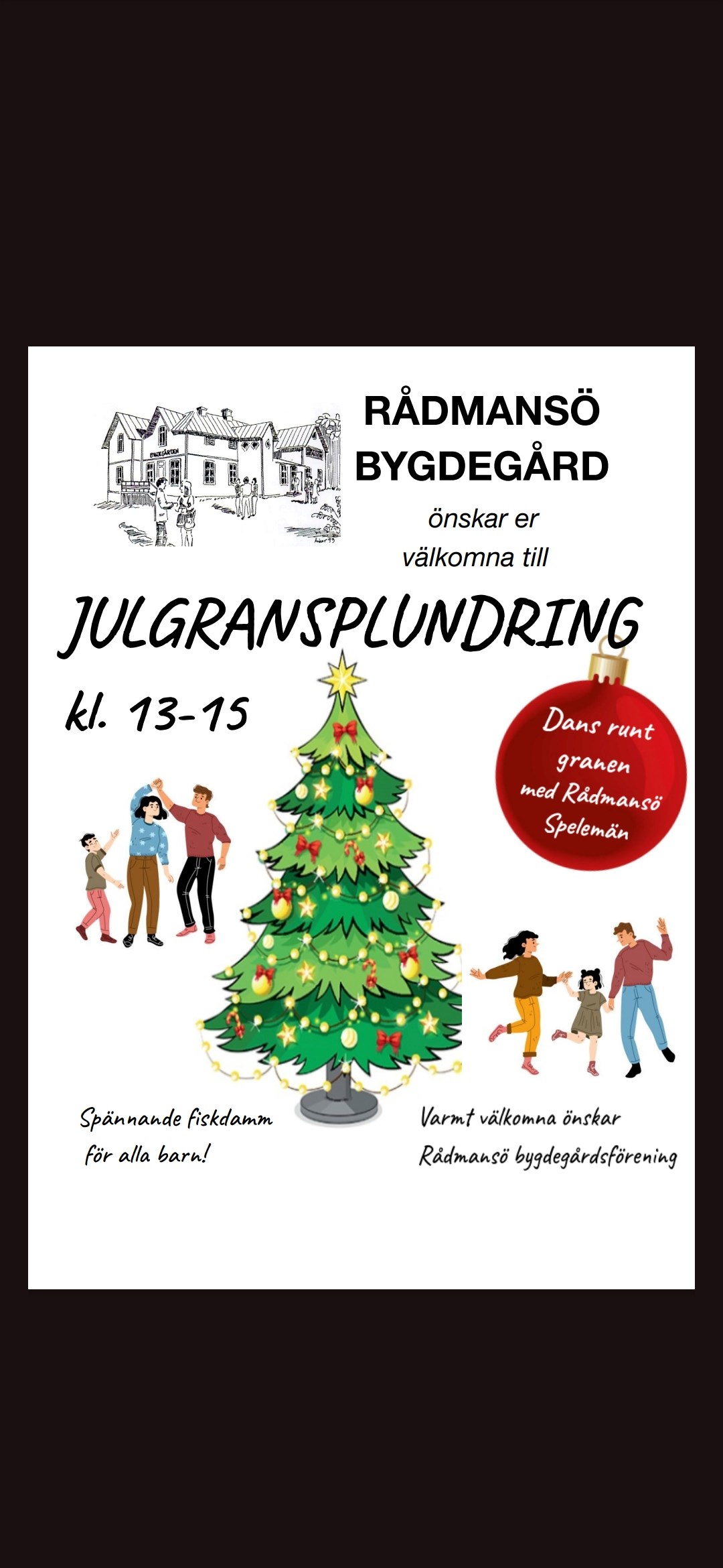 Julgransplundring i Rådmansö bygdegård