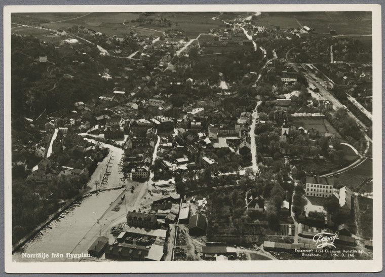 Flygfoto över Norrtälje,1928