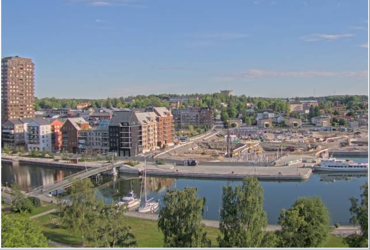 Ögonblicksbild från webbkamera över Norrtäljehamn juni 2024