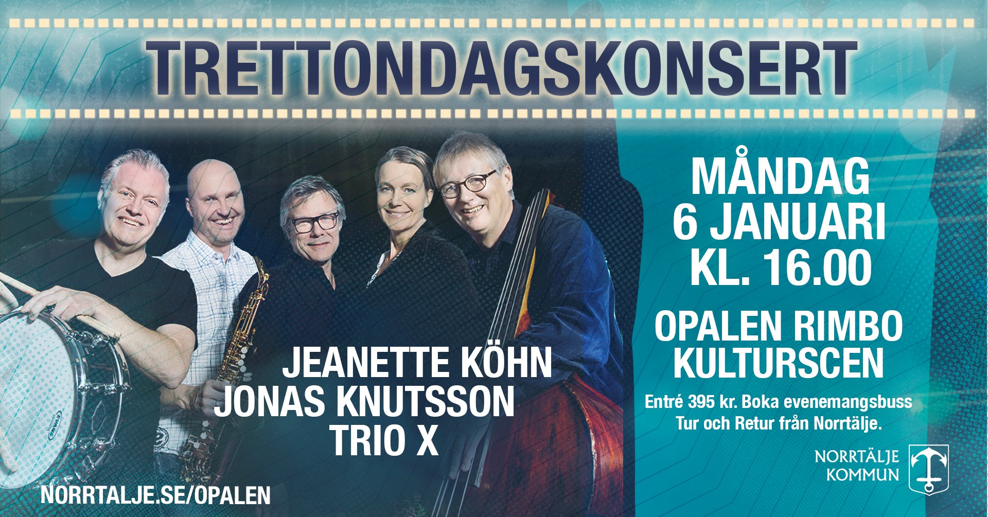  Jeanette Köhn, Jonas Knutsson och Trio X tittar in i kameran